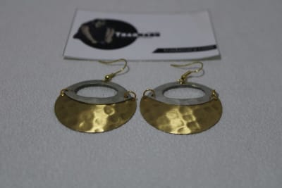 Brass & Silver Coated Earrings thumbnail 2