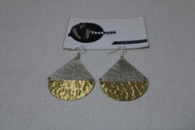 Brass & Silver Coated Earrings thumbnail 2