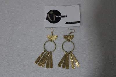 Brass Earrings. thumbnail 1