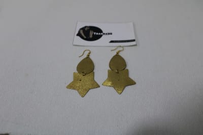 Drop & Star Shape Brass Earrings thumbnail 2