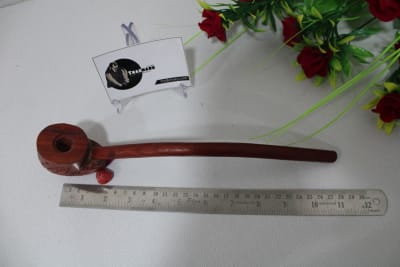 Churchwarden Leaf Design Red Wood Smoking Pipe thumbnail 3