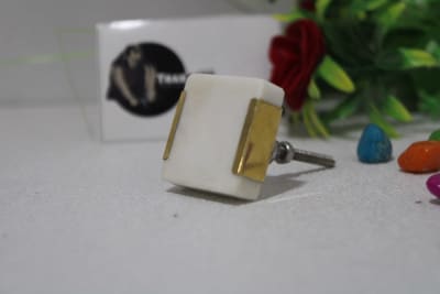 Side Brass Marble Knob thumbnail 1