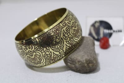 Brass Bangle In Flower Design thumbnail 2