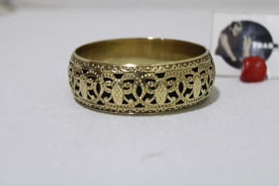 Brass Bangle In Cut Out Floral Design thumbnail 1