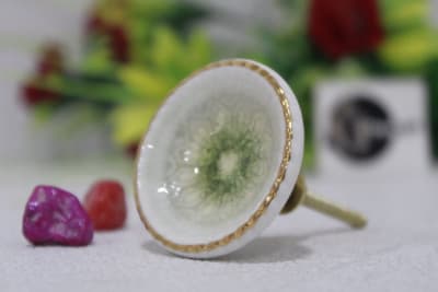 White Ceramic Knob thumbnail 1