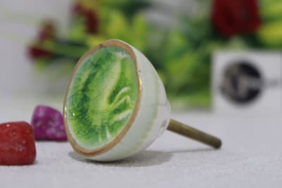 Ceramic Knob In Green Color Design thumbnail 1