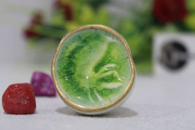 Ceramic Knob In Green Color Design thumbnail 2