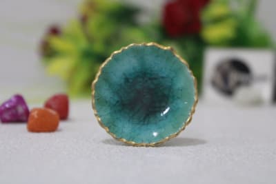 Marrakech Ceramic Knob In Golden Circle Design thumbnail 2