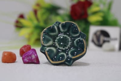 Ceramic black Flower Knob thumbnail 2