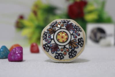 Ceramic Black Printed Flower Knob thumbnail 2
