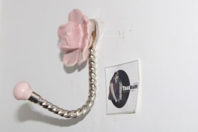 Ceramic Pink Rose Wall Hook thumbnail 2
