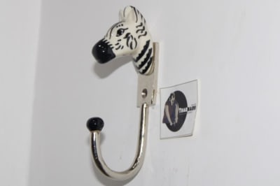 Ceramic Zebra Wall Hook thumbnail 3