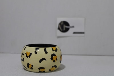 Cream Colored Bangle In Black Painted Design thumbnail 1