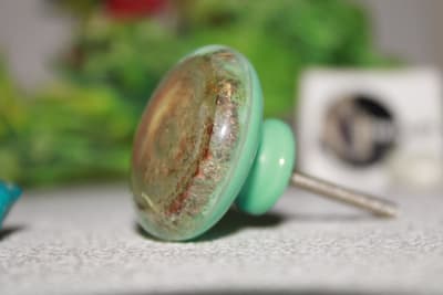 Sky Blue Resin & Wood Design Knob thumbnail 1