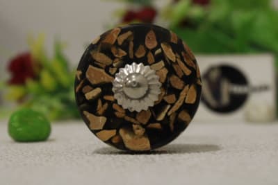 Black Resin Mixed Marble Resin Knob thumbnail 2