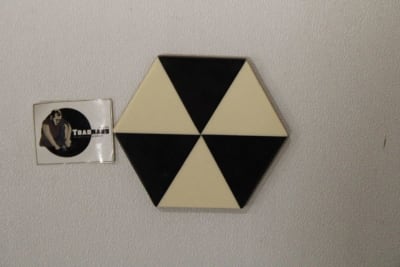 Hexagon Black & White Resin Coaster thumbnail 2