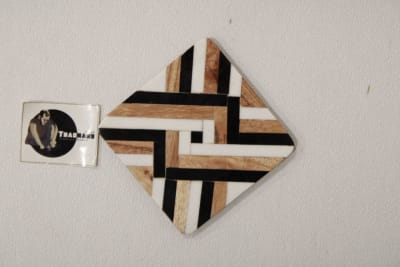 Black & White Resin Strips Coaster thumbnail 2