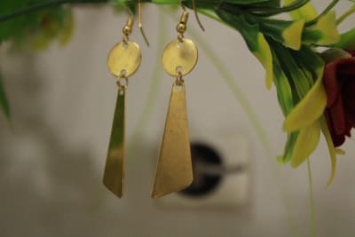 Brass Earrings In Triangle Shape thumbnail 1