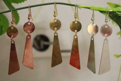 Silver Coated Earrings In Triangle Shape thumbnail 4