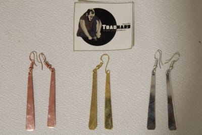 Geometric Brass Earrings thumbnail 4