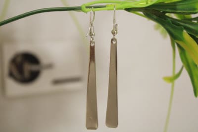 Geometric Silver Coated Earrings thumbnail 3