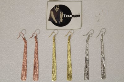 Brass Earrings In Etched Design thumbnail 5