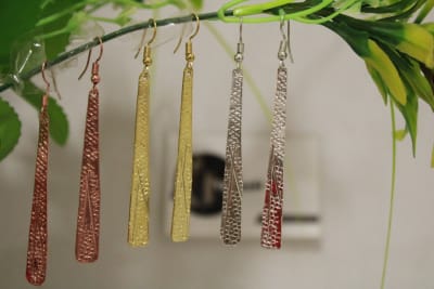 Silver Coated Earrings In Etched Design thumbnail 3