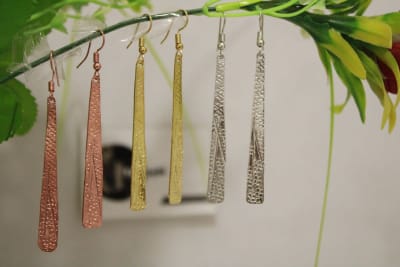 Silver Coated Earrings In Etched Design thumbnail 4