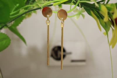 Brass Earrings In Thin Stick thumbnail 2