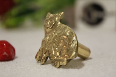Brass Knob In Cat Shape thumbnail 2
