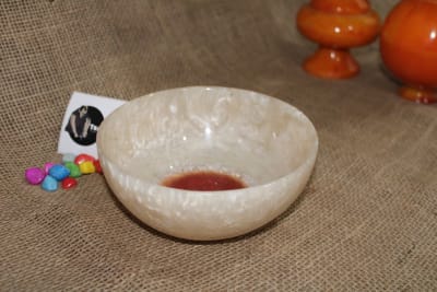 White Wide Bowl In Resin thumbnail 1