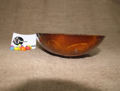 Resin Bowl In Dark Brown Round Line Design thumbnail 2