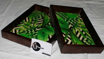 Serving Wooden Tray In Leaf Design thumbnail 3