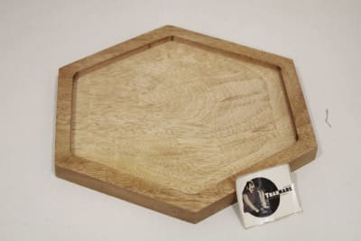 Wooden Serving Plate Set In Hexagon Shape thumbnail 1