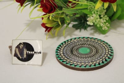 Round Coaster In Printed  Drafting with Enamel Paint thumbnail 2