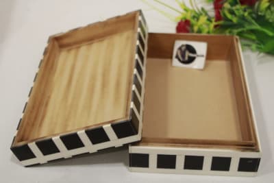 Black Resin Box In geometric Design thumbnail 5