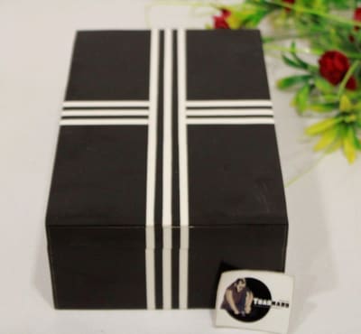 Black Resin Box In White Line Design thumbnail 2