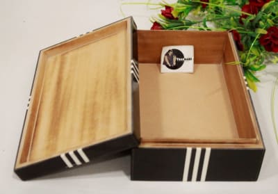 Black Resin Box In White Line Design thumbnail 5