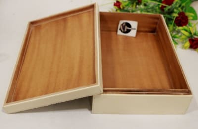 Three Resin Box In White Color With Geometric Design thumbnail 5