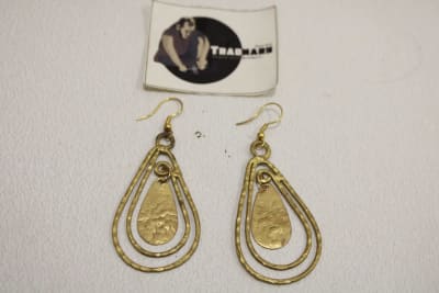 Brass Earrings In Dual Pipe Design thumbnail 3