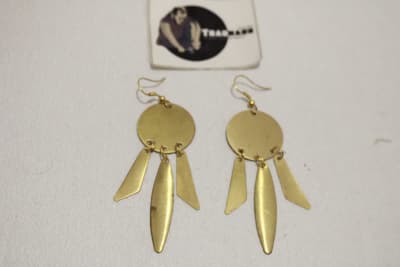 Circle Brass Earrings In Three Strips  Design thumbnail 3