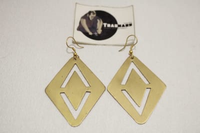 Brass Earrings In Diamond Shape thumbnail 2