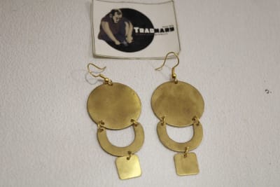 Brass Earrings In Circle & Semicircle  Shape thumbnail 2