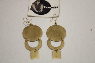 Brass Earrings In Circle & Semicircle  Shape thumbnail 3