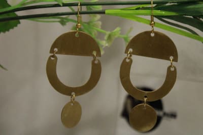 Brass Earrings In Half Oval & Semicircle Shape thumbnail 1