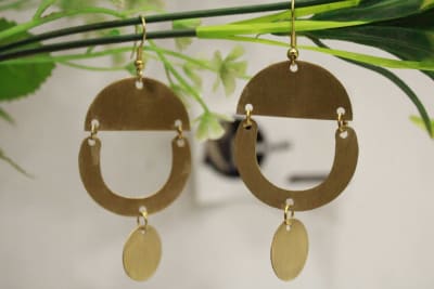 Brass Earrings In Half Oval & Semicircle Shape thumbnail 2