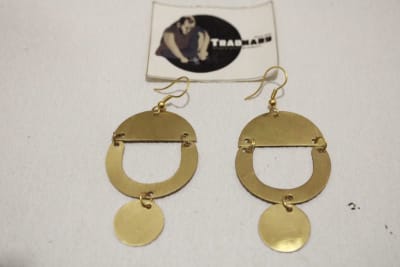 Brass Earrings In Half Oval & Semicircle Shape thumbnail 3