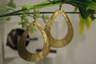 Brass Earrings In Oval Shape thumbnail 1