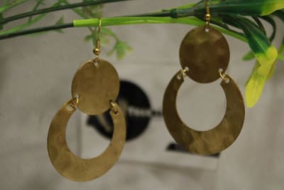 Brass Earrings In Joined Circle Design thumbnail 1