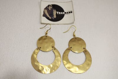 Brass Earrings In Joined Circle Design thumbnail 2